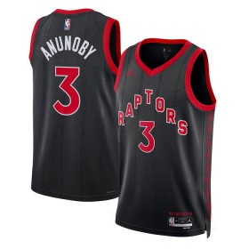 Canotte Uomo Toronto Raptors OG Anunoby 3 Jordan 2022-23 Statement Edition Nero Swingman